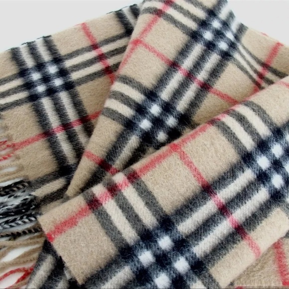 AUTH BURBERRY Nova Check 100% Cashmere Scarf - Picture 5 of 6